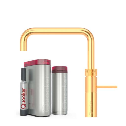 Quooker Fusion Square Pro3 køkkenarmatur, 5-i-1, guld