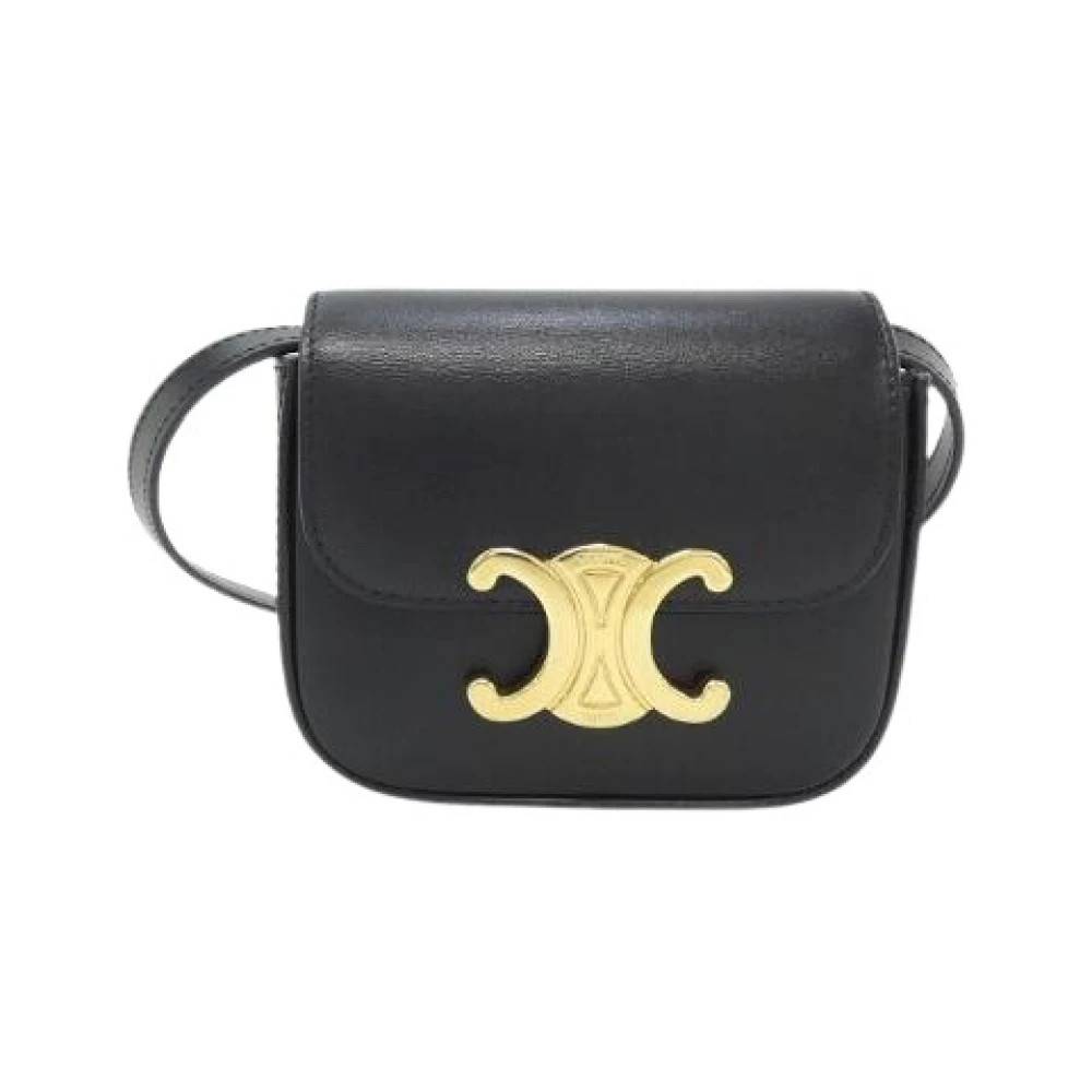 Celine Vintage Pre-owned Mini Claude Kalveskulder taske - Vintage - Dame - Sort - ONE SIZE - Uld