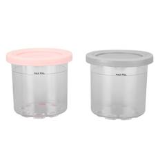 2PCS Ice Cream Pints Cup 600ml Ice Cream Container Storage Jar for Ninja NC299AMZ NC300s Grey and