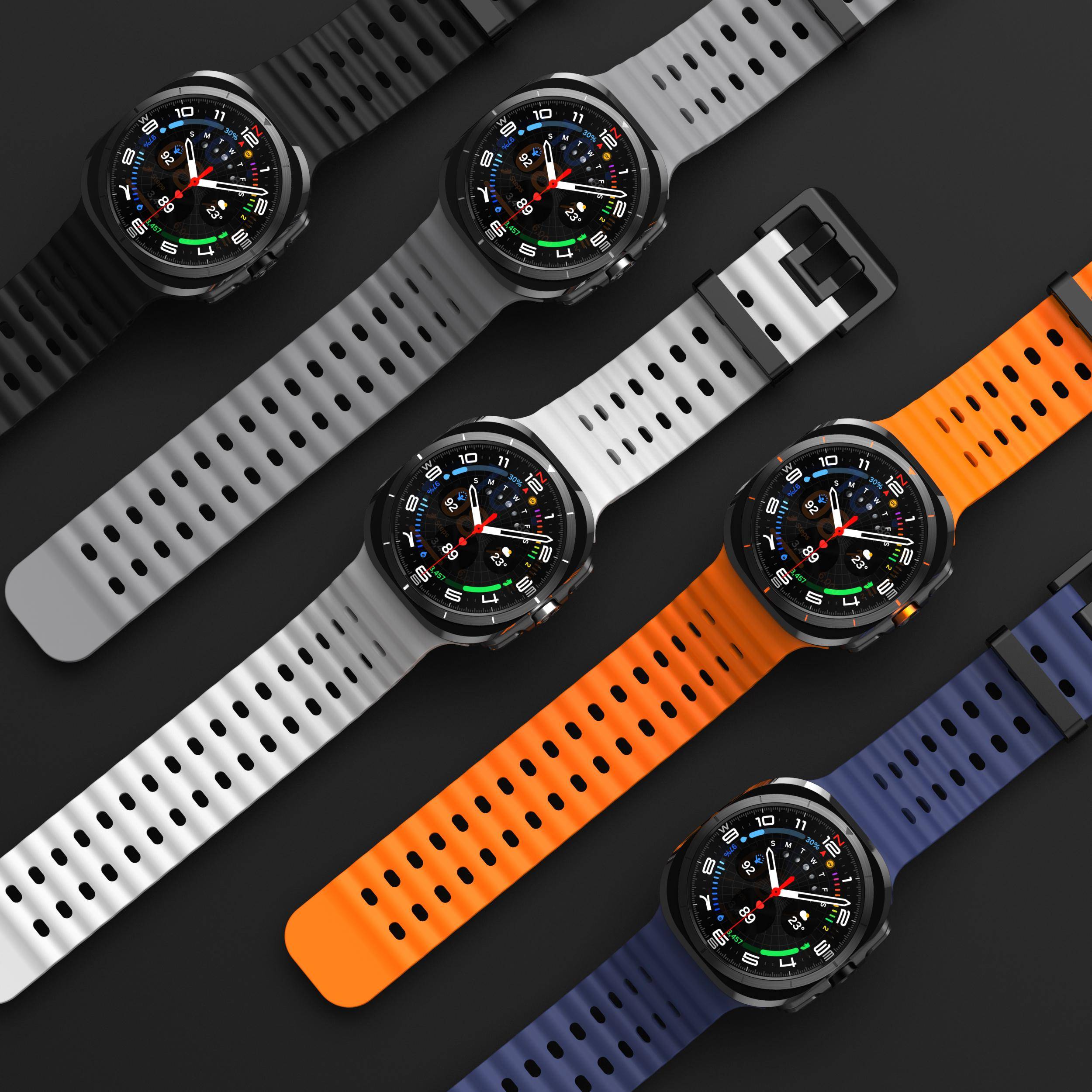 Originalarmband för Samsung Galaxy Watch Ultra 47mm Tillbehör sport Silikonarmband Correa Galaxy Watch 8/8 Classic 44mm Band