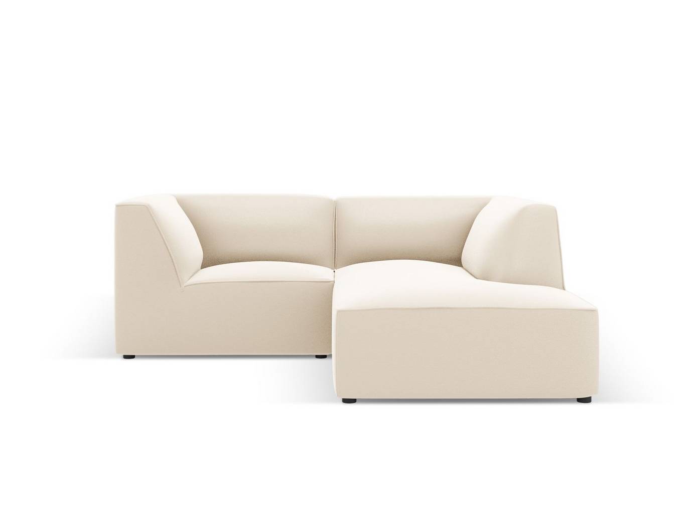 Cosmopolitan Design högervänd konstlädermodulhörnsoffa, "Siena", 3-sits, 186 × 180 × 69 cm, Pacifico, svarta plastben