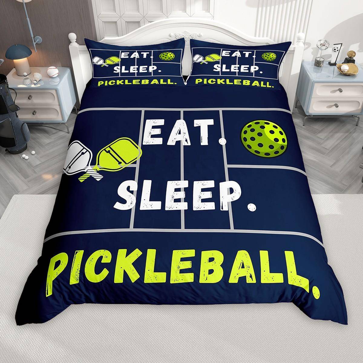 Homewish Tennis Basketboll Påslakanset för Barn Tonåringar, Ping Pong Pickleball Sängset, Sport Täcke Set UK S 135x200cm 2pcs&set