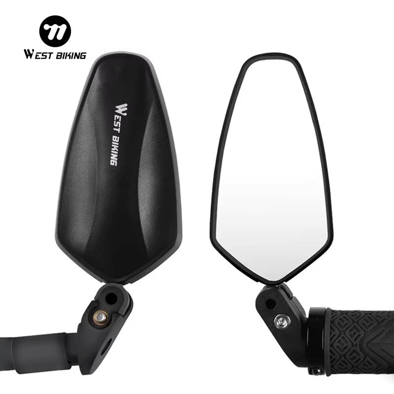 WEST BIKING 1 PC Safety Bike Rear View Mirror Wide Angle MTB Handlebar Mirrors 360°Adjustable Lens Cycling Accessories
