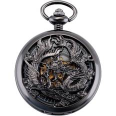Antik mekanisk lommeur Lucky Dragon & Phoenix (Bedste ønsker)