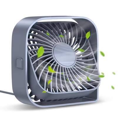 Mini-bordsfläkt, Bärbar, Tyst drift, 360° rotation, Kraftfullt luftflöde, USB-driven, Modern design, Borstlös motor, Lämplig för kontor, sovrum, arbet - Vitt (En-Storlek)