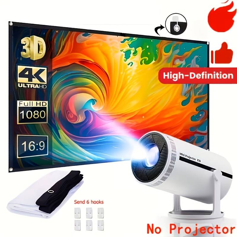 [portable Projector Screen] 60-inch Wrinkle-free Portable Screen, 4k Ultra Hd 16:9, Ideal For Home Theater, Indoor/outdoor Camping Use, Projection Accessory, Easy Setup, (projector Not Included)