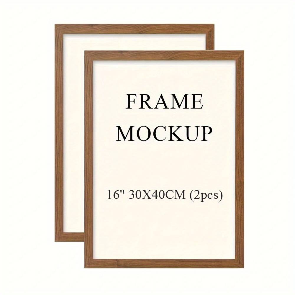 TEMU 2d Flat, 2d Flat, 2pcs Picture Frames 30x40cm 21x30cm 15x20cm Mdf Wood Photo Frame For Wall Display For Gallery Wall, Photos, Posters & Art Prints, Horizontal And Vertical Wall Mount( Glass)