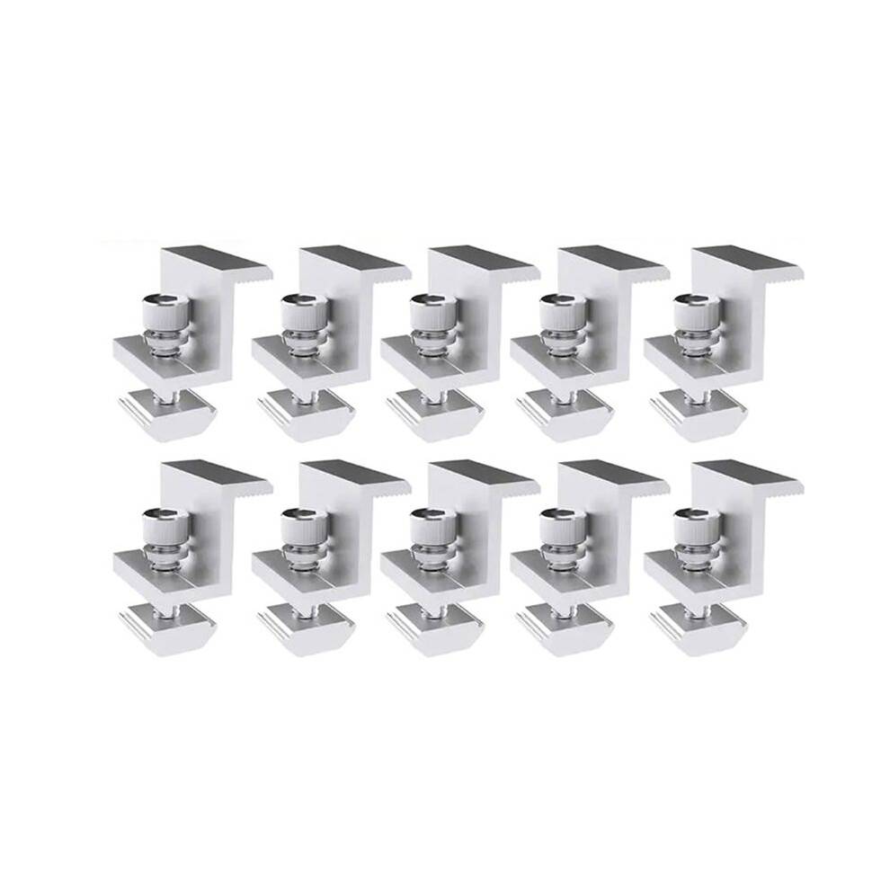 10Pcs Solar Photovoltaic Bracket Aluminum Alloy Clamp for Solar Module Solar Panel Racking Mounts Accessories PV Clamp B