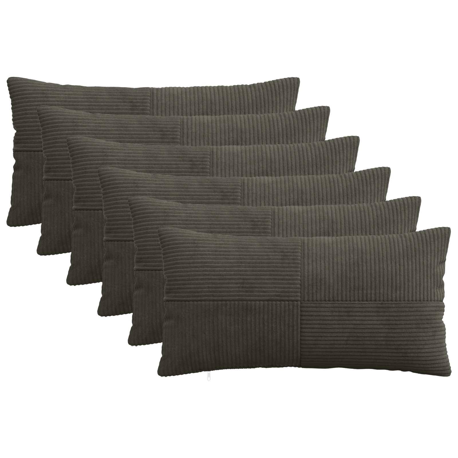 vidaXL Kuddöverdrag 6 st ALMELO Antracit 40 x 70 cm manchester