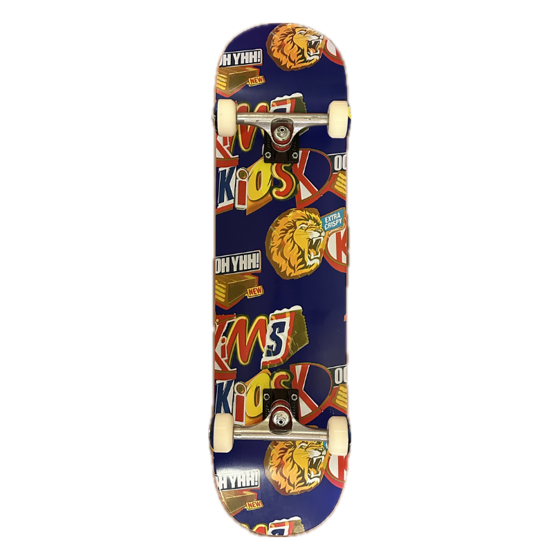 Nybegynder PRO complete skateboard - Kims Kiosk Snack Deck Blå (8.5) - 8.5
