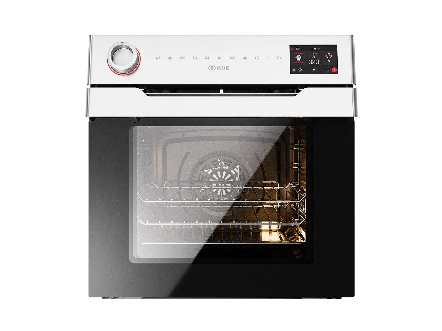 Ilve, Panoramagic multifunktionsugn 60, 30-320°C, TFT-display, rostfritt/svart