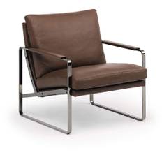 Walter Knoll - Fabricius Armchair 710-10, Matt Brushed, Leather Cat. 50 Rodeo-Soft 1360 Black - Lænestole - PrebenJuulFabricius - Sort - Læder/Metal