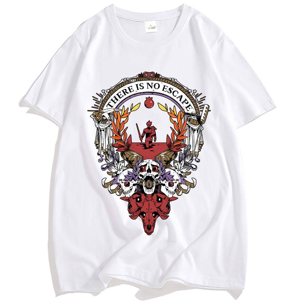 Hades 2 No Escape T-shirt Spelgrafik Tryckt T-shirt Unisex Streetwear Kortärmad Bomull Herr/Dam T-shirts Lös Skjorta cm