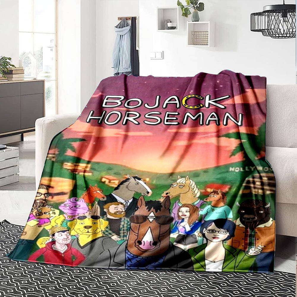 Bojack Horseman Tryckt Flanellfilt Högkvalitativ Varm Bekväm Överkast för Alla Årstider Perfekt för Gåvor Heminredning