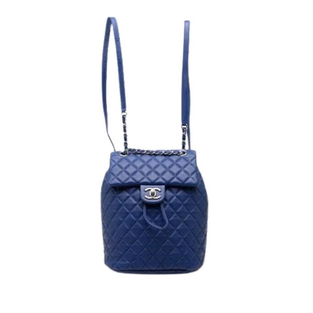Chanel Vintage Pre-owned The Urban Spirit Backpack - Vintage - Dame - Blå - ONE SIZE - Uld