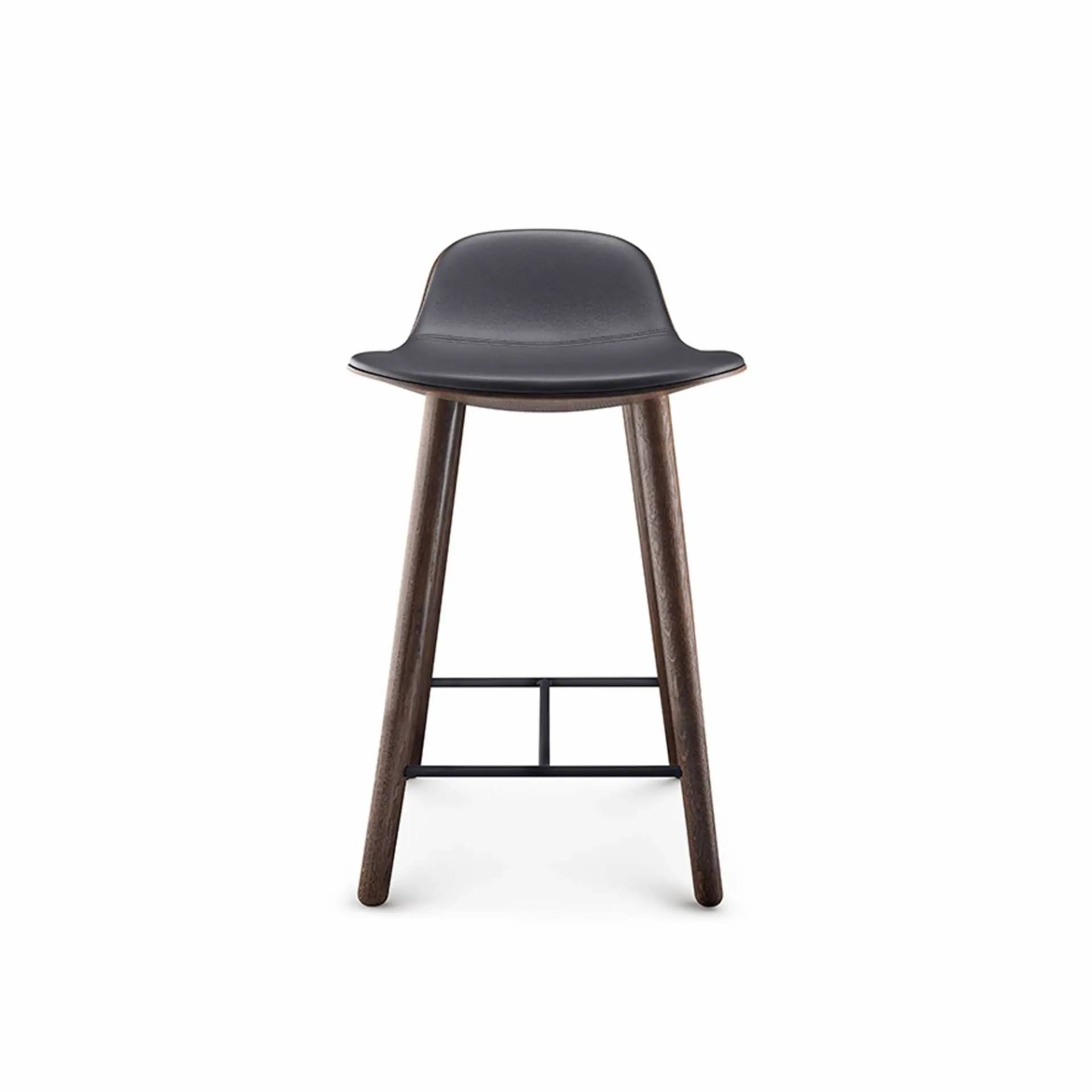 PLEASE WAIT TO BE SEATED YUUGA COUNTER SKAMMEL H65 RØGET EG SORT LÆDER - 48