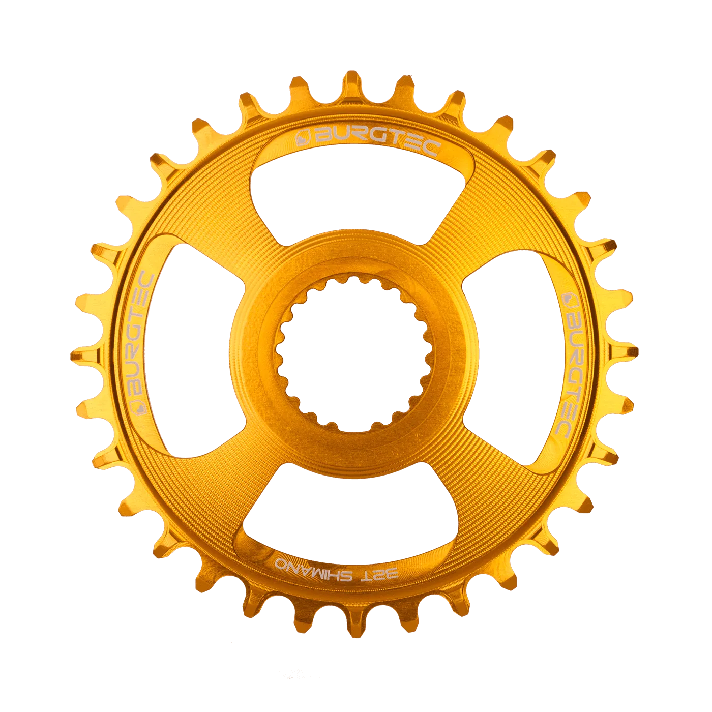 Burgtec Shimano Direct Mount Thick Thin Chainring, Burgtec Bullion Gold / 32T (32T)