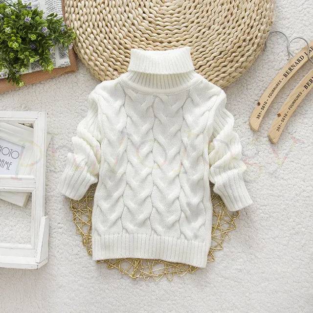 Mini Fashion™ - Stickad tröja med polokrage Vit / Storlek 122 (7-8 år) | Pedagogiska Träleksaker