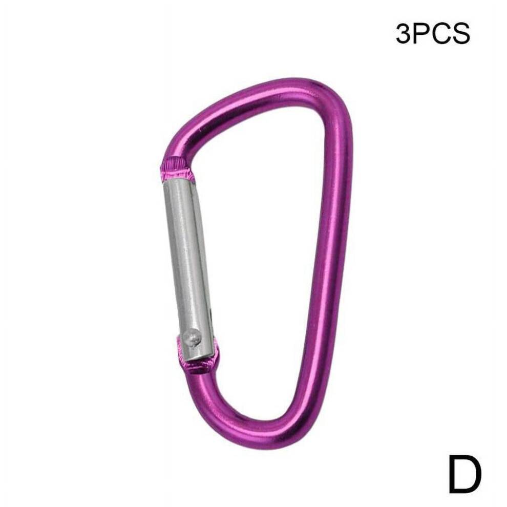 D-clips karabinhage med trykknap, fjederlås, krog, nøglering, campingkarabinhage, Small3Prof F3W2