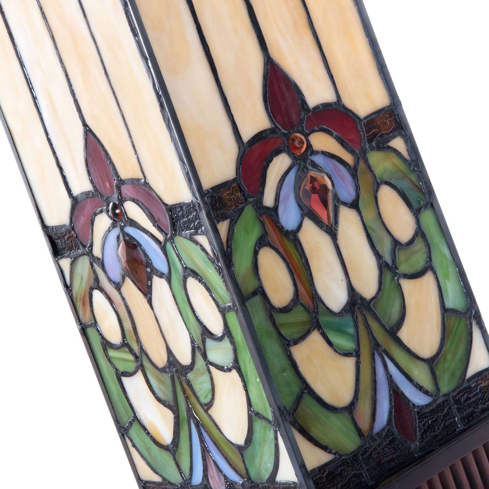 Clayre&Eef Tiffany bordslampa 5907, Multifärgad, Vardagsrum / matsal, Glas, Tiffany, Bordslampa
