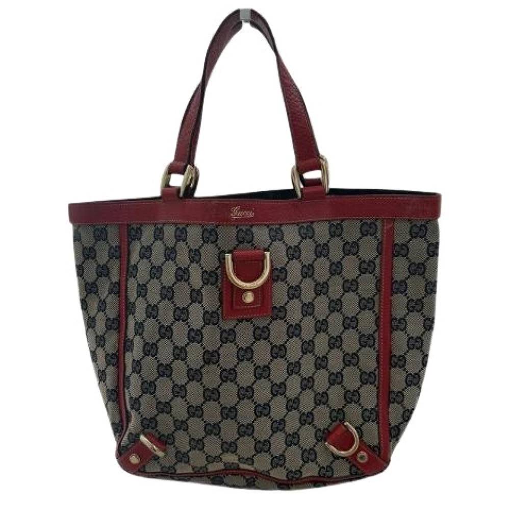 Gucci Vintage Pre-owned Abbey GG Canvas Læder Tote Taske - Vintage - Dame - Beige - ONE SIZE - Læder