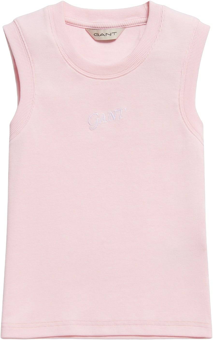 Gant Logo Rib Vest Kvinde Light Pink Veste Str 7-8 Y - Denim hos Magasin.