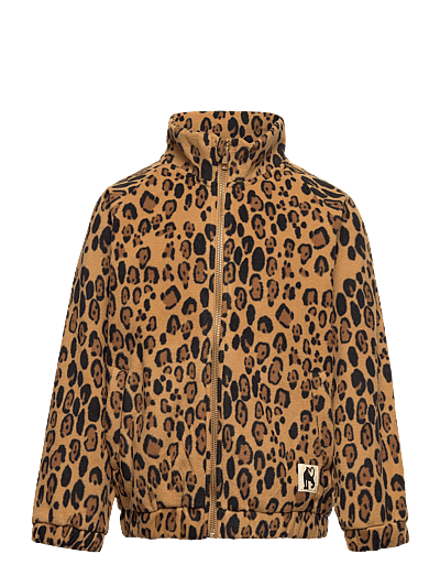 Mini Rodini Leopard fleece jacket - Fleecekläder - BEIGE / multi