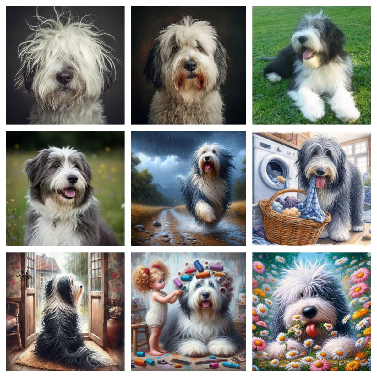 New Cartoon Pet Dog 5D Diamond Painting Old English Sheepdog DIY Diamond Embroidery Trends and Fashion Home Wall Decor