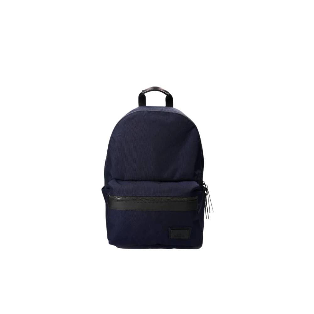 Premiata Alsindig Nylon Rygsæk med Læderfinish - Tasker - Herre - Blå - ONE SIZE - Læder