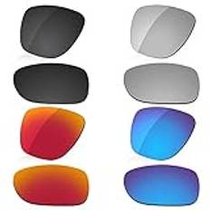 LenzReborn polariserade linsersättning för Oakley Crossrange XL OO9360 solglasögon - fler alternativ, Mörk svart + silvergrå + eld röd + isblå, en storlek
