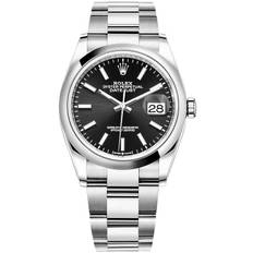 Rolex Damklocka 126200-0004 Datejust 36 Svart/Stål Ø36 mm