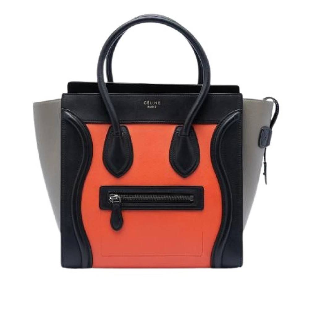 Celine Vintage Pre-owned The Micro Luggage Tote - Vintage - Dame - Orange - ONE SIZE - Læder