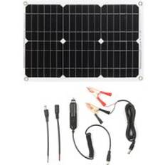 18w 12v solpanelsats från nätmonokristallin modul med sol laddningsregulator sae anslutningskabelsatser - Med styrenhet