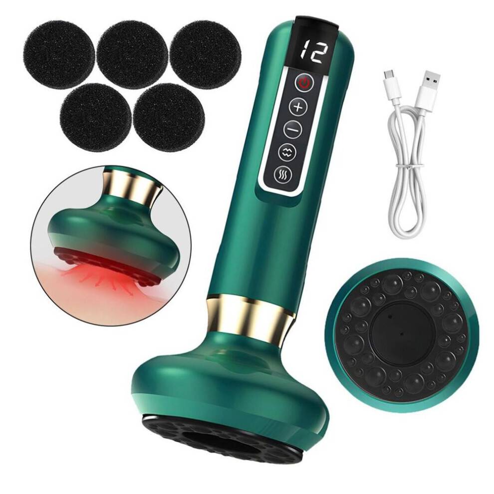 Elektrisk cupping-massager, anti-cellulite-enhed med 12 programmer og 4 tilstande, massage til ben, mave og arme