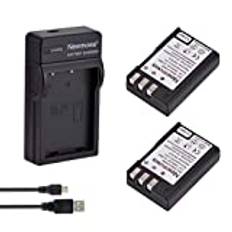 Newmowa EN-EL9 EN-EL9A ersättningsbatteri (2-pack) och bärbart USB-laddarsats för Nikon D3000, D5000, D40, D60, D40X