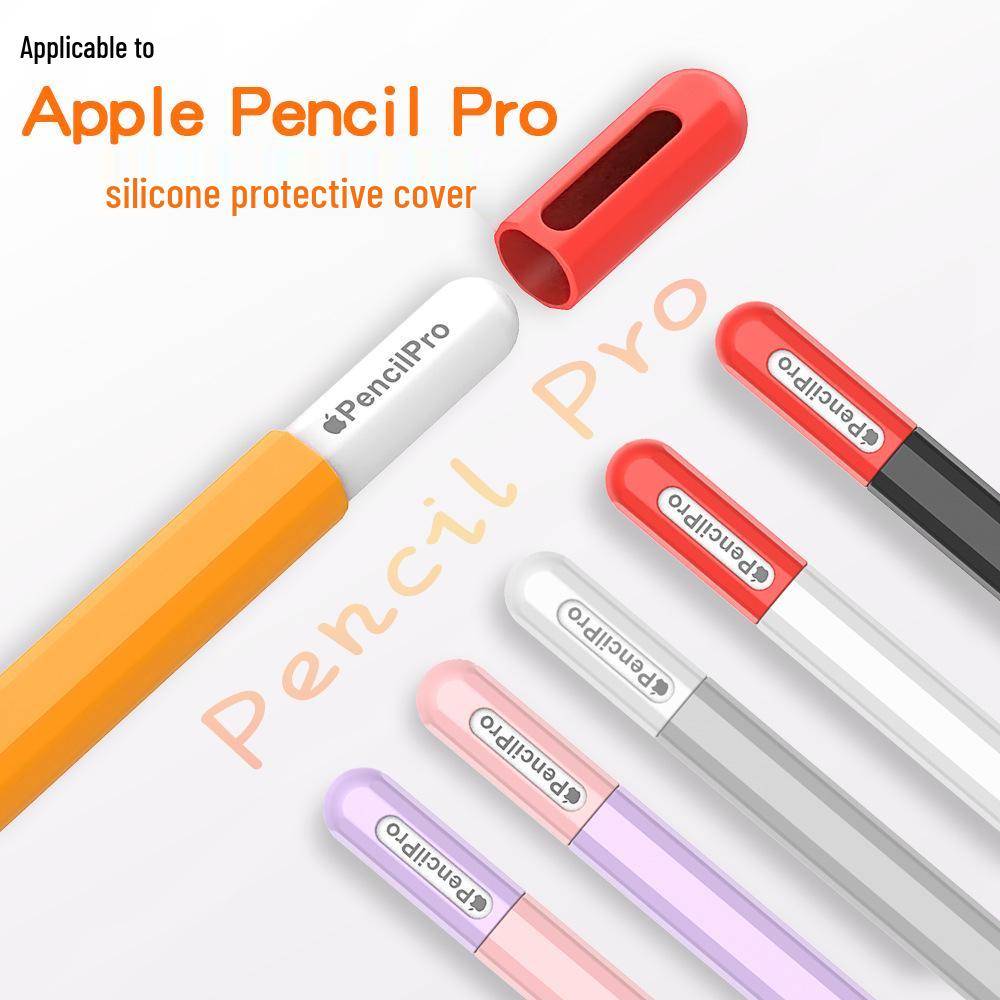 Kompatibelt Apple Pencil Pro 4:e Gen Silikon Skyddsfodral - Kontrastfärg, Stötsäkert Stylus-Skydd