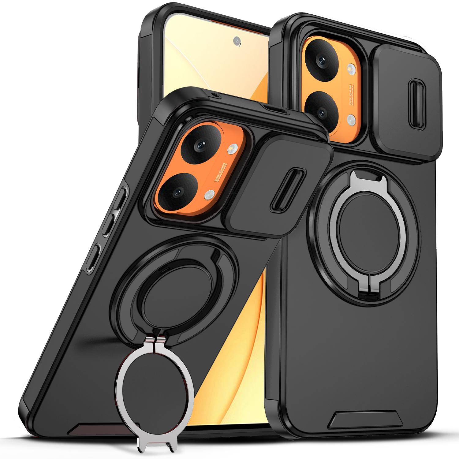 För Xiaomi Poco X8 Pro Max Fodral Poco X8 Pro Max Skydd Armor Skjutbart Kameralins Skydd Baksidesskydd Magnetisk Ringhållare Coque