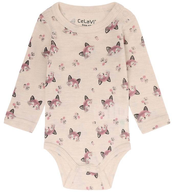 CeLaVi Body l/ä - Ull - AOP - Syren - CeLaVi - 100 - Body L/Ä