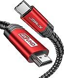 JSAUX USB C till HDMI-kabel 3M [4K@60Hz], Typ C till HDMI [kompatibel med Thunderbolt 3], kompatibel med MacBook Pro 2021, MacBook Air, iPad Pro 2020, Galaxy S22/S21, Surface Book 2 m.m. – Röd