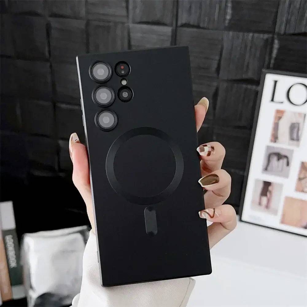 Luxury Matte Magnetic Case for Samsung Phones - Black / Galaxy S22+ 5G