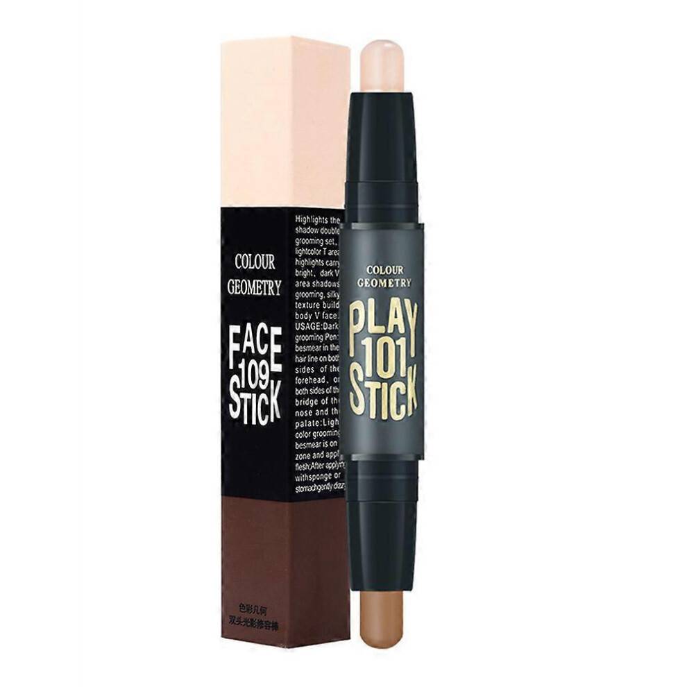 (01 Natural color) Dual-Use V Face Trimming Stick Concealer Contour Double-head Makeup Stick HOT
