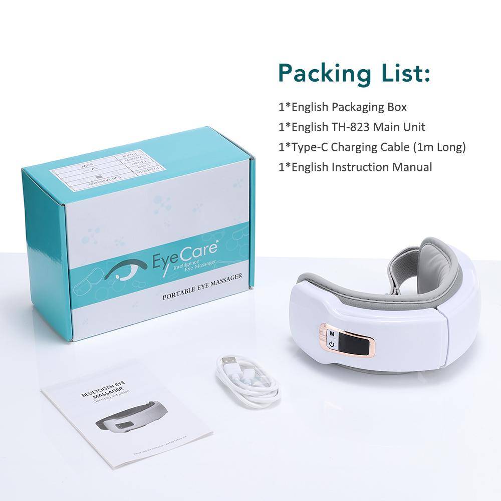 Eye Massager Smart Airbag Vibration Eye Care Instrument Hot Compress Bluetooth Eye Massage Glasses Fatigue Anti-Wrinkle Eye