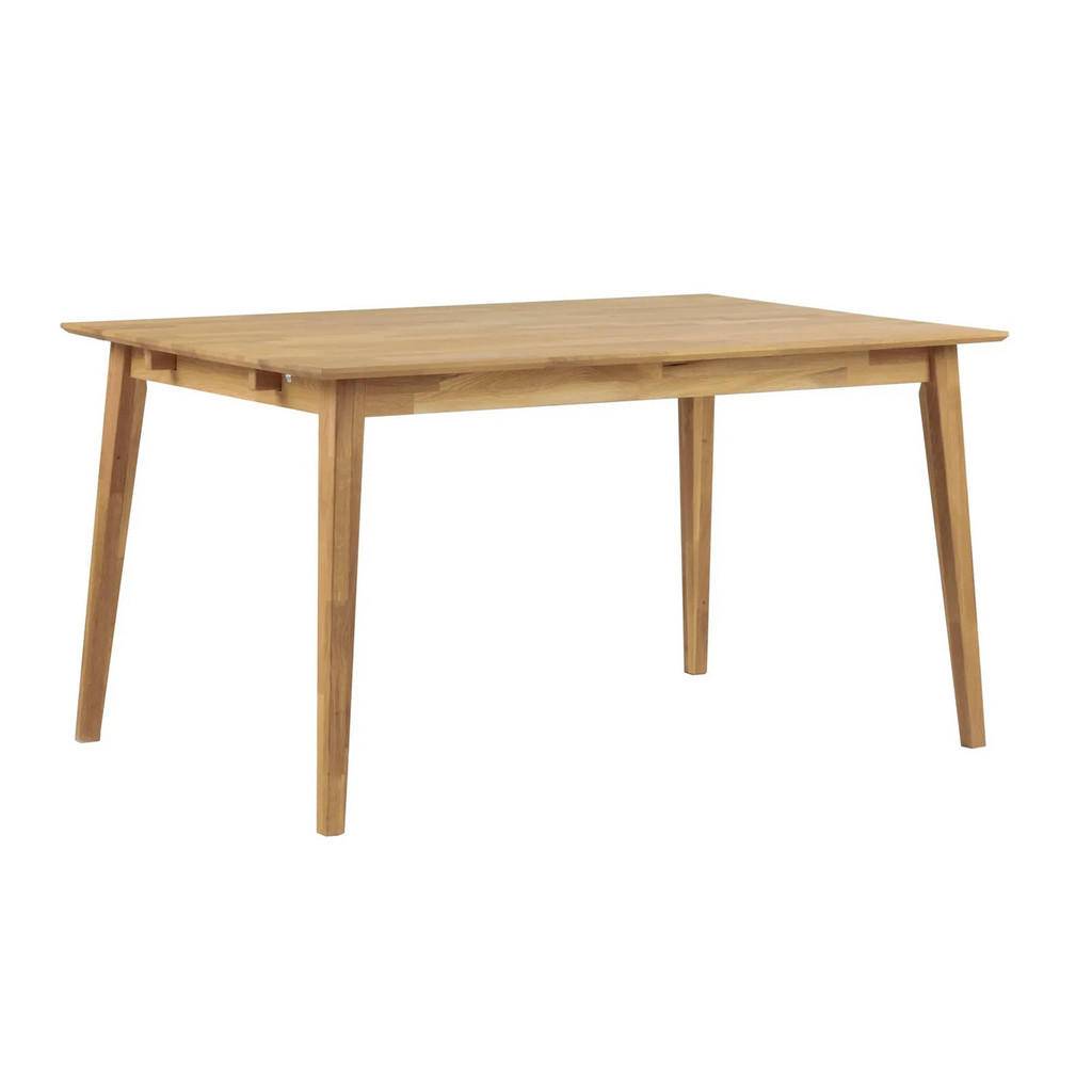 MATBORD 140/90/74 cm massivt trä trä utdragbar rektangulär ekfärgad