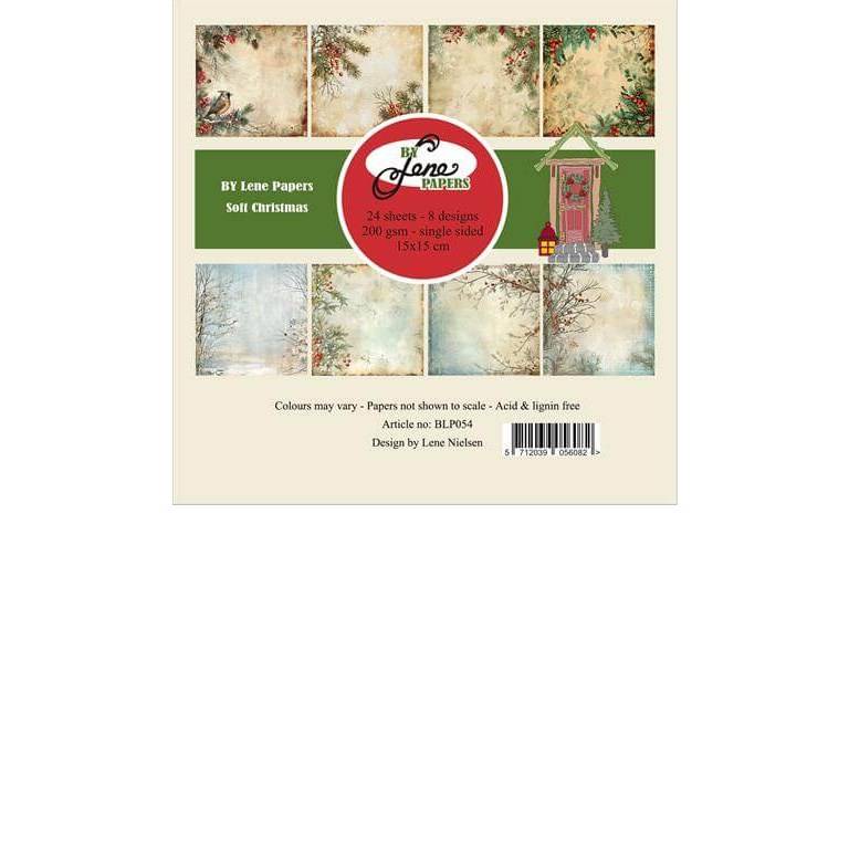 Scrapbookingpapper - 15x15cm - Soft Christmas