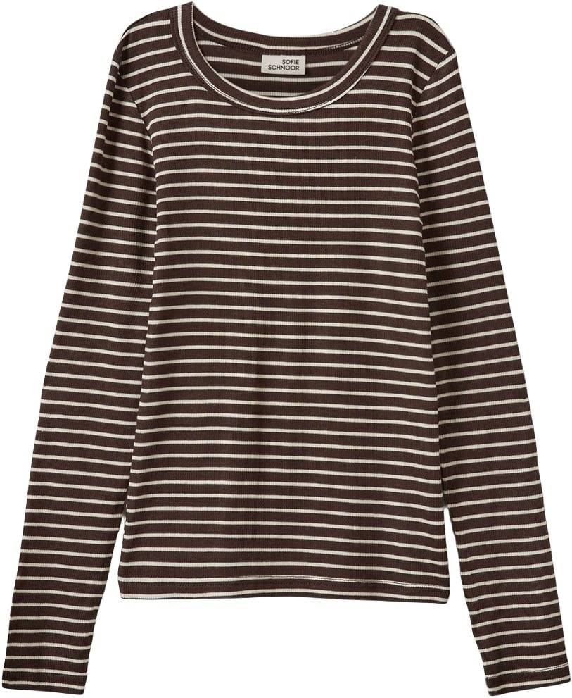 Sofie Schnoor Petriciasy Tshirt Long Sleeve Str 14 år / 164 cm - Brown Striped T-shirts hos Magasin.