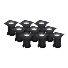 HOFTRONIC™ - 9er Set Ramsay - LED Bodeneinbaustrahler - Eckig Schwarz - GU10 6000K Tageslichtweiß 5 Watt - IP67 Wasserdicht - Strahler für Garten, Terrassendielen & Einfart - 3 Jahre Garantie