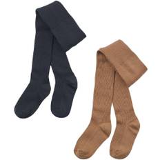 Wheat Sæt Af To Uld Strømpebukser Robin Str 6-9 mdr / 74 cm Uld - Blå Strømpebukser hos Magasin