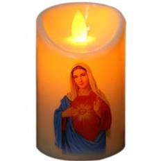 Jesus christ candles lampa led värmeljus romantisk pelarljus flamfritt elektroniskt ljus batteridrivet
