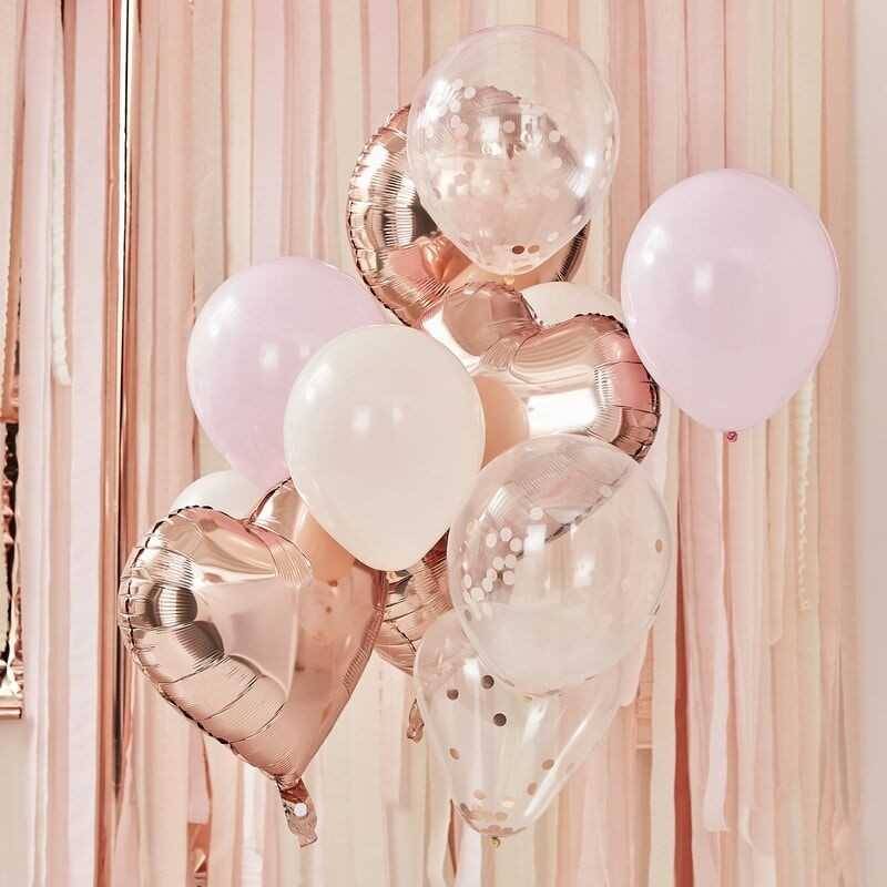 Ballonmix - Rose Guld/Lyserøde.