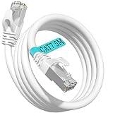 Lan kabel 5 meter Cat 7, nätverkskabel 5 m vit ethernet-kabel High Speed 10 Gbps 600 Mhz patchkablar SFTP-skötta internetkabel utomhus inomhus Wlan kablar RJ45 Wifi-kablar för router modem